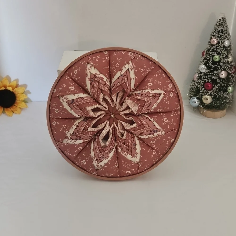 Handmade Upcycled Fabric Wall Art Pink Floral 10